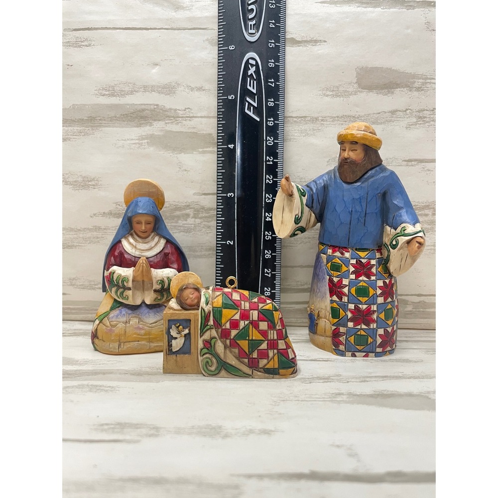 Jim Shore Nativity Holy Family Ornament set of 3 - Picture 9 of 9